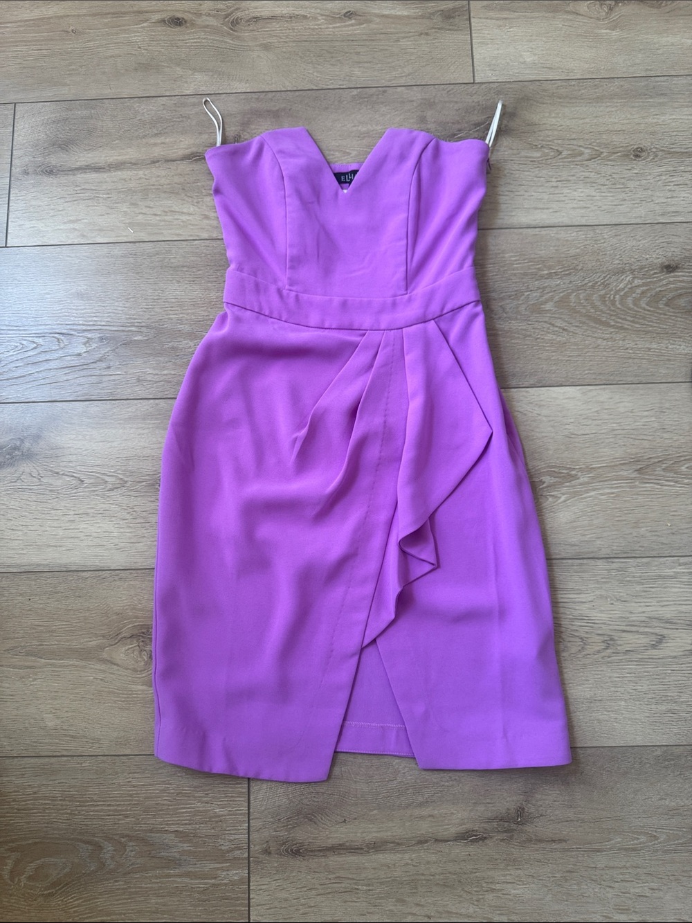 Elliatt Strapless Magenta-Pink Ruffled Sheath Dress